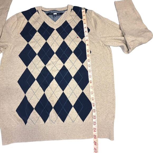 Tommy Hilfiger Argyle Pattern Cotton Sweater - Picture 7 of 8